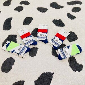 NWT Dens Active Size Large Lot Running Cycling Red Blue Green Mini Crew Socks